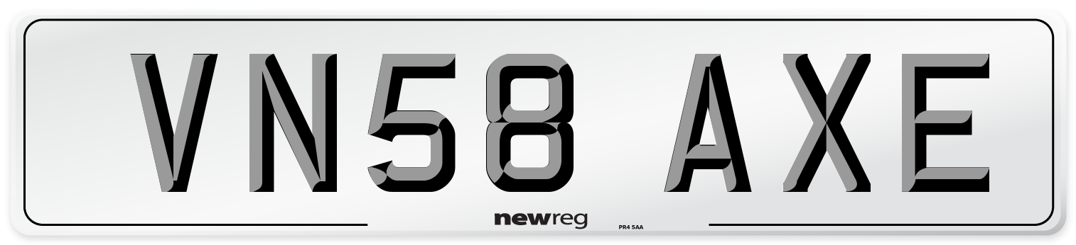 VN58 AXE Number Plate from New Reg